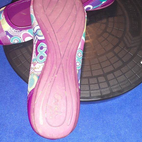 Coach Cecile Signature Cap Toe Purple Leather & Fab. Ballet Flat Shoes Sz.8B-US - Picture 9 of 9